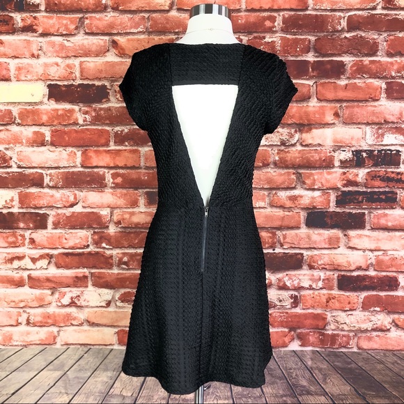 Anthropologie Open Back Textured Skater Dress, M - Picture 3 of 5
